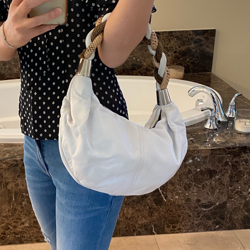 Italian brand Borbonese white leather bag